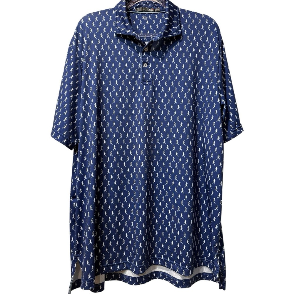 Ralph Lauren Men's Lizard Print Golf Polo Shirt Athleisure Short Sleeve XL‎